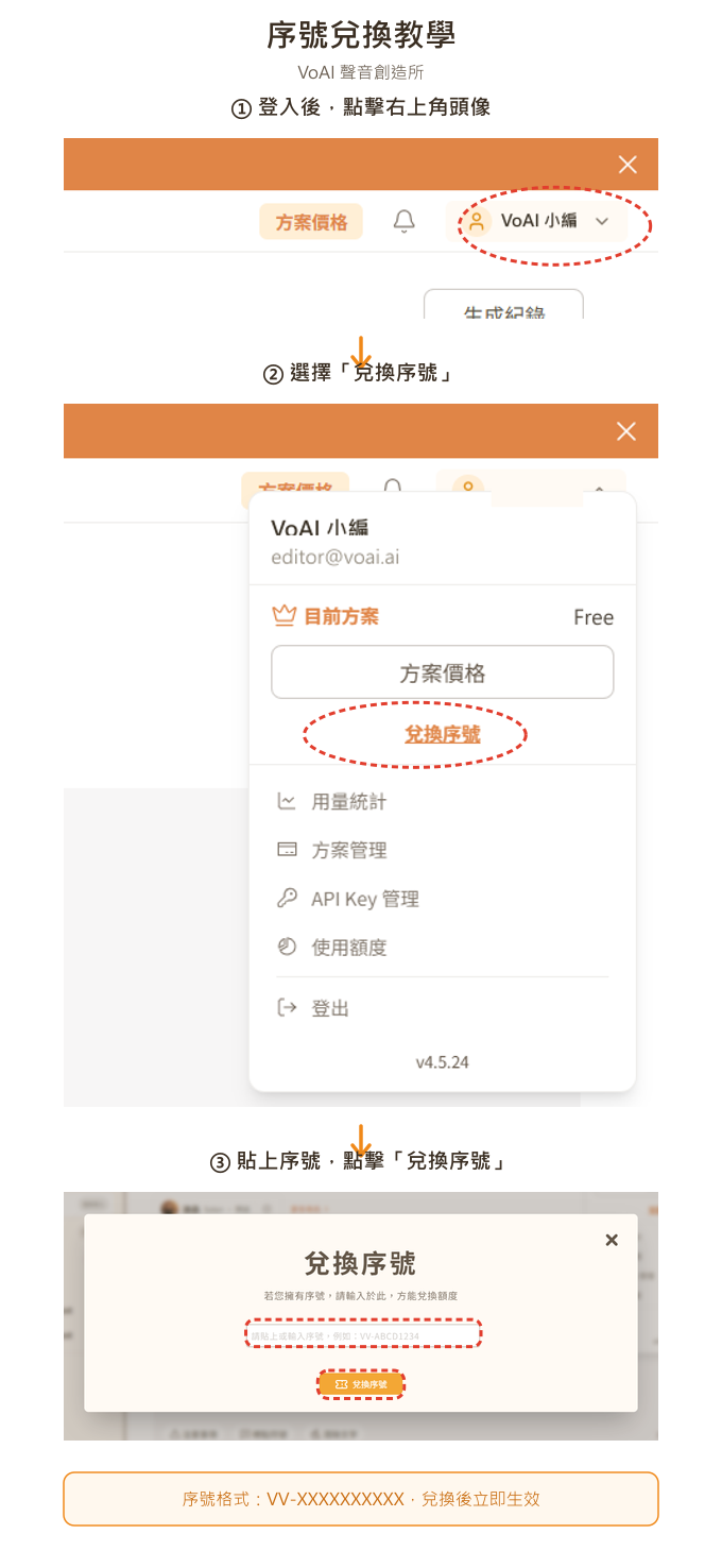 兌換序號步驟